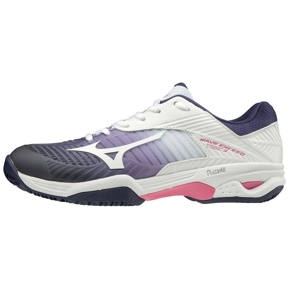 Scarpe Tennis Mizuno WAVE EXCEED TOUR 3CC Donna - Bianche/Viola/Rosa - 76950-LETP